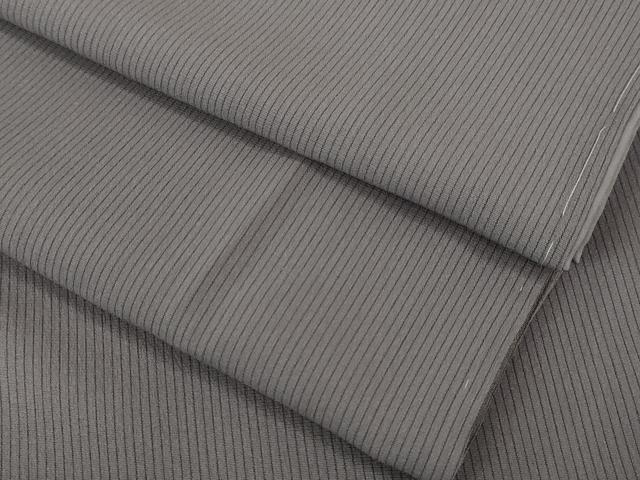 平和屋本店■極上　男性　お召　縞　薄鼠色地　逸品　未使用　DZAA4944kh5