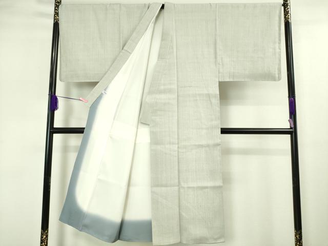 平和屋本店■極上　男性　本場結城紬　重要無形文化財　キングサイズ　色無地　白梅鼠色　逸品　未使用　DZAA4949kh5_2