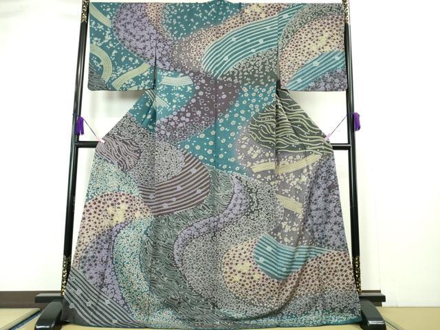 平和屋本店■極上　中国三大刺繍　相良刺繍　訪問着　おぼろ染め　襲絞り　舞花文　金糸　金通し地　逸品　DZAA4961kh5