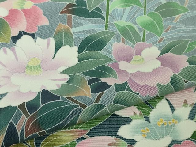 平和屋本店□極上 十日町友禅作家 岡村蒼風 訪問着 四季花文