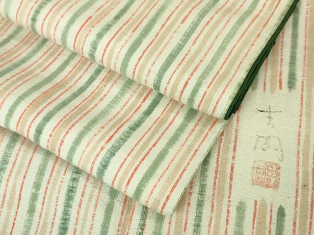 平和屋本店■極上　染司よしおか　五代目　吉岡幸雄　紬　縞　逸品　DZAA4973kh5