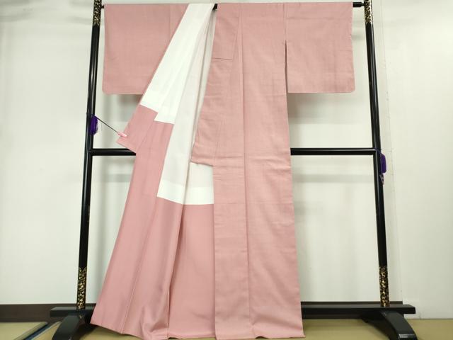 平和屋本店□極上 本場結城紬 重要無形文化財 色無地 鶸茶色地