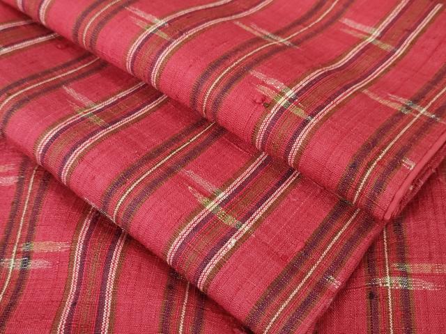 平和屋本店■極上　浦野理一　経節紬　絣間道　逸品　DZAA4999kh5