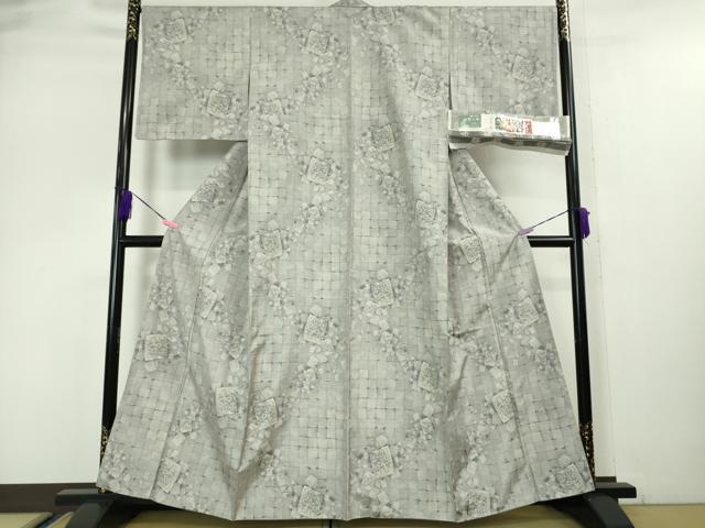 平和屋着物○極上 都喜ヱ門 本場大島紬 反物 白大島 160亀甲