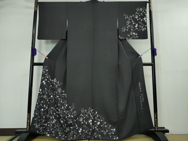 平和屋本店■極上 金彩友禅 卓越技能者 名工 和田光正 訪問着 袋帯セット 花唐草文 白金千年箔 銀彩 銀通し地 さが美扱い 逸品 DZAA5060kh5_1