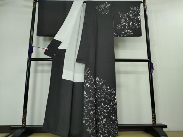 平和屋本店■極上 金彩友禅 卓越技能者 名工 和田光正 訪問着 袋帯セット 花唐草文 白金千年箔 銀彩 銀通し地 さが美扱い 逸品 DZAA5060kh5_2