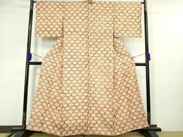 平和屋本店■極上　岩手の匠　草紫堂　南部絞り　茜染　綿　青海波　逸品　DZAA5094kh5