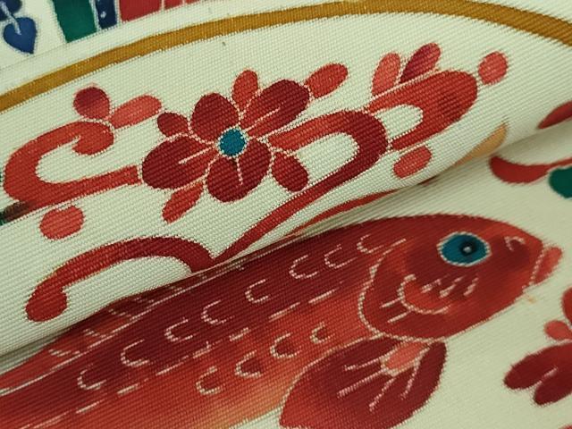 平和屋本店□極上 本加賀友禅作家 木村雨山 塩瀬 九寸名古屋帯