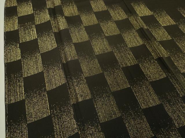 平和屋本店□極上 訪問着 お召地 市松文様 濃い檳榔子染色地