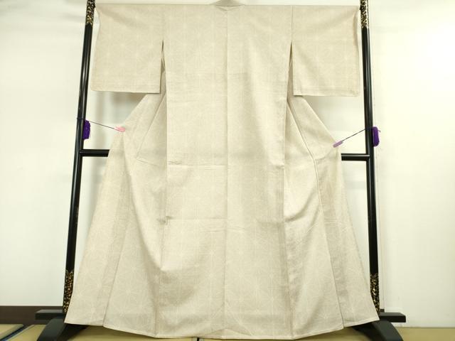 平和屋本店■極上　白鷹お召　単衣　110亀甲　麻の葉　逸品　未使用　DZAA5224kh5_1