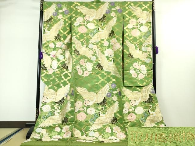 平和屋本店■極上　西陣　川島織物　色打掛　和装　婚礼　結婚式　花嫁　神社挙式　唐織　飛鶴吉祥花文　金糸　逸品　DZAA5243kh5