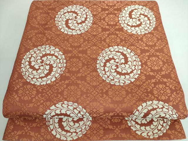 平和屋本店■極上　俵屋　人間国宝　喜多川平朗  有職織物　六通柄袋帯　唐織　藤丸文　逸品　DZAA5267kh5