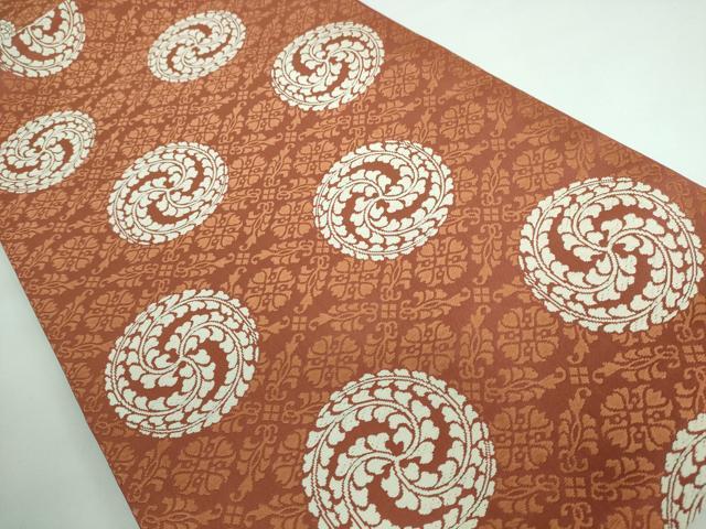 平和屋着物○上質なお召 天目織 正倉院花文 正絹 逸品