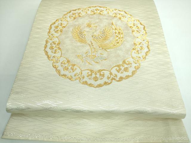 平和屋本店■極上　龍村晋謹製　太鼓柄袋帯　天平鳳凰文錦　金銀糸　逸品　DZAA5273kh5