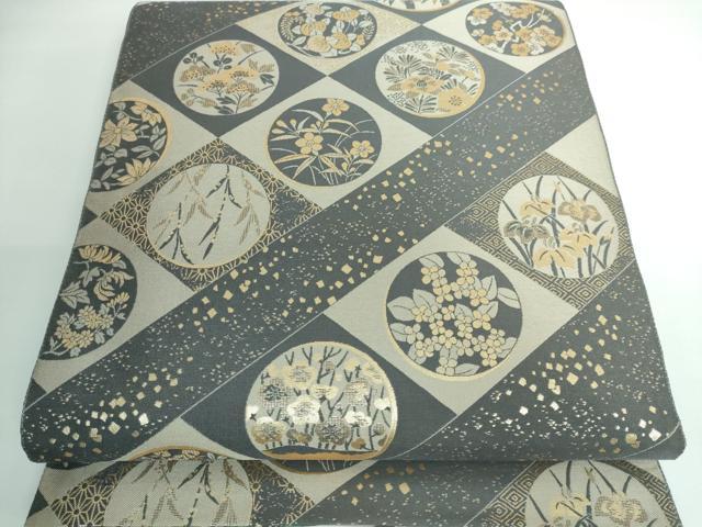 平和屋本店□極上 本場筑前博多織 草木染 手織工房 染匠：小森久 両面