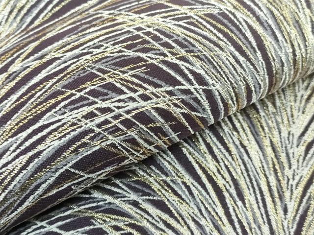 平和屋本店□極上 本場筑前博多織 両面 六通柄袋帯 薄 献上 金糸