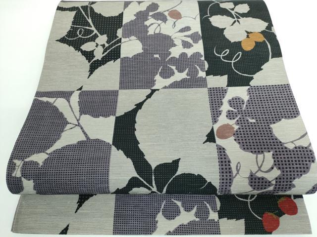 平和屋本店■極上　全通柄　京袋帯　蔦の葉市松　苺　逸品　未使用　DZAA5322kh5