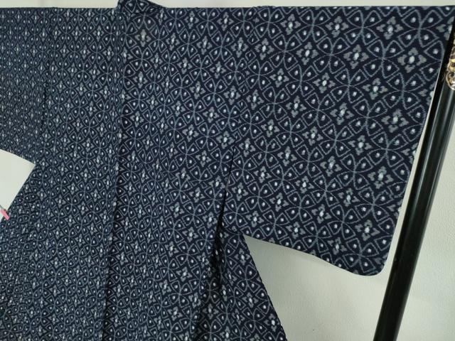 平和屋本店■極上　重要無形文化財技術保持者　小川内龍夫　久留米絣　単衣　綿　手織　証紙付き　逸品　DZAA5358kh5_2