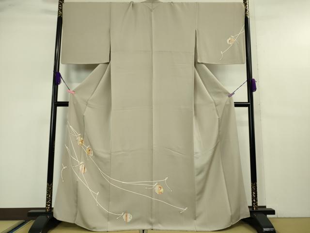 平和屋本店■極上　訪問着　友禅　刺繍　鈴　亜麻色地　金彩　逸品　DZAA5360kh5