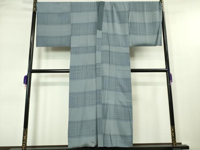 平和屋本店□極上 男性 お召 アンサンブル 長羽織・長襦袢(袷) 3点  