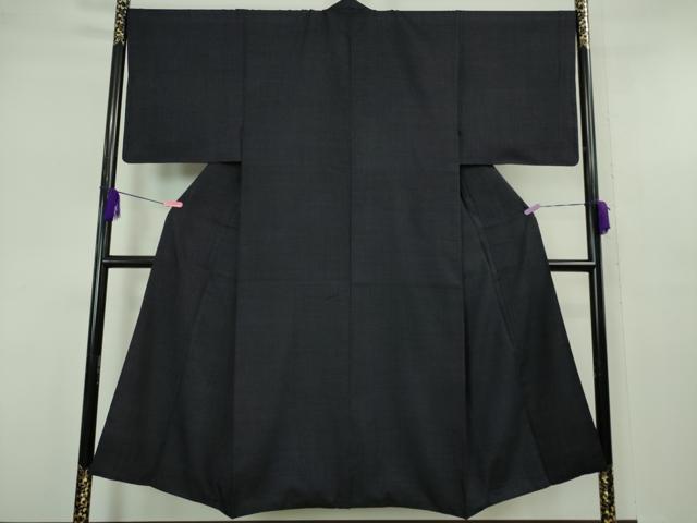 平和屋本店■極上　男性　本場結城紬　重要無形文化財　100亀甲　総詰め　濃藍色地　逸品　DZAA5398kh5