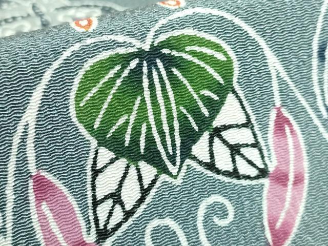 空蝉様　城間栄順　本場琉球紅型　袋帯　 芭蕉葉づくし 城間栄順 本場琉球紅型 袋帯 芭蕉葉づくし 平和屋本店□最高級 城間栄