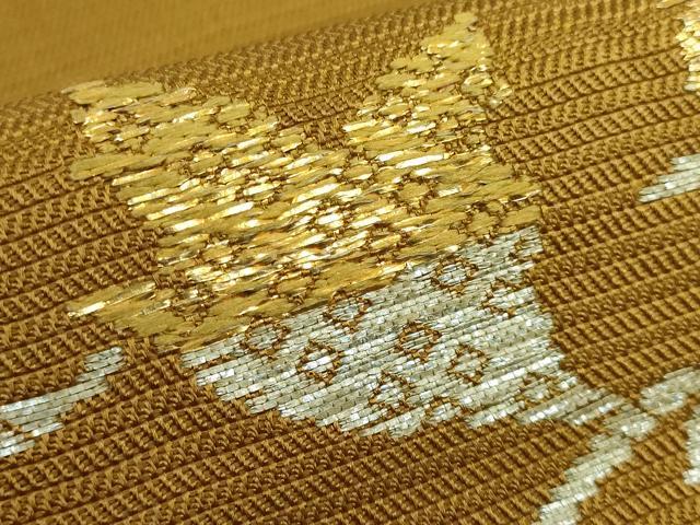 平和屋本店□最高級 龍村平蔵製 太鼓柄 本袋帯 上代紗唐草