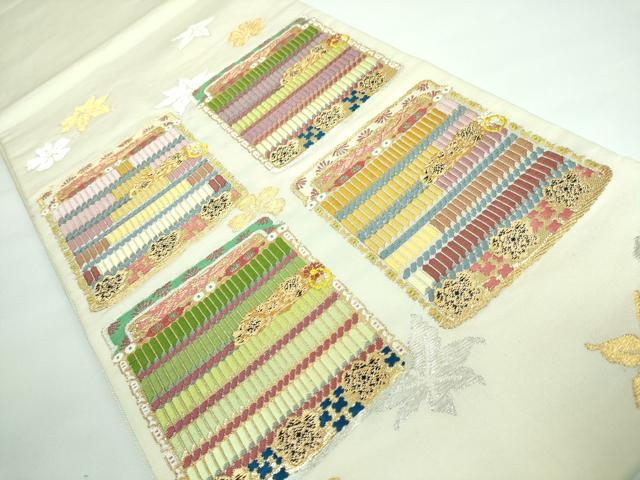 平和屋本店□極上 太鼓柄 本袋帯 龍村平蔵柄 厳毛錦 金