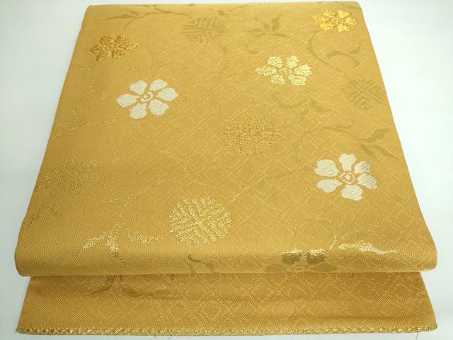 平和屋本店■極上　太鼓柄袋帯　唐織　笹蔓文様　本金　逸品　DZAA5498kh5