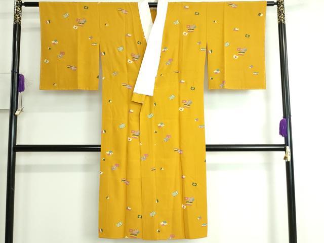 平和屋本店■上質な長襦袢　無双仕立て　国旗　金彩　逸品　DZAA5502kh5
