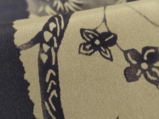 平和屋本店□上質な長襦袢 袷 草木間道 黒紅色地 逸品 未