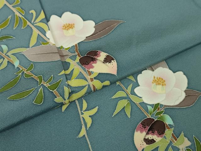 平和屋本店□極上 本加賀友禅作家 茶谷孝志 訪問着 枝椿 枝垂れ