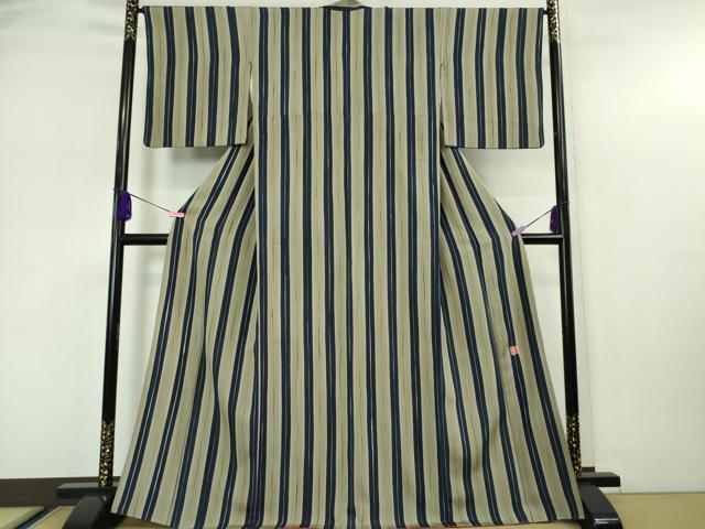 平和屋本店□極上 ファッションデザイナー 花井幸子 小紋 間道 鬼しぼ