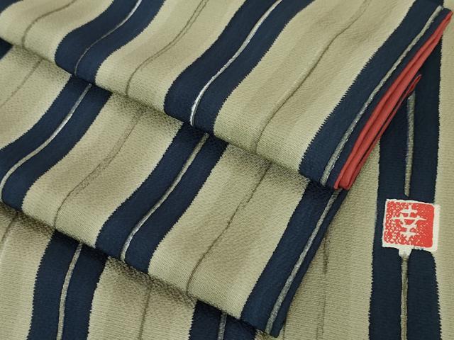 平和屋本店■極上　ファッションデザイナー 花井幸子　小紋　間道　鬼しぼ縮緬　逸品　DZAA5544kh5