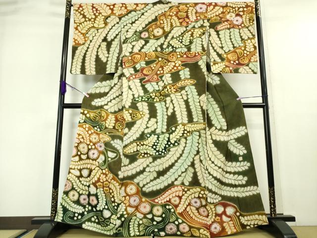 平和屋本店■極上　訪問着　作家物　辻が花　絞り　暈し染め　金通し地　逸品　DZAA5578kh5