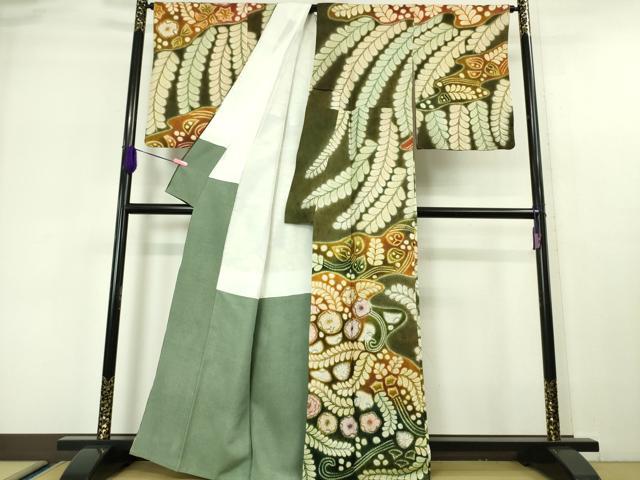 平和屋本店■極上　訪問着　作家物　辻が花　絞り　暈し染め　金通し地　逸品　DZAA5578kh5 平和屋本店□極上 訪問着 作家物 辻が花 絞り 暈し染め 金通し