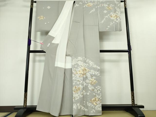 平和屋本店□江戸小紋 反物 着尺 地紙鈴文 黒地 逸品 未使用