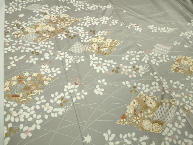 平和屋本店□極上 訪問着 駒刺繍 枝萩 松皮菱花文