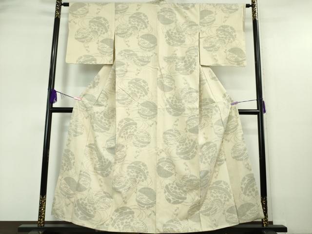 平和屋本店□極上 結城紬 100亀甲 幾何学文様 逸品 CZAA2175s5