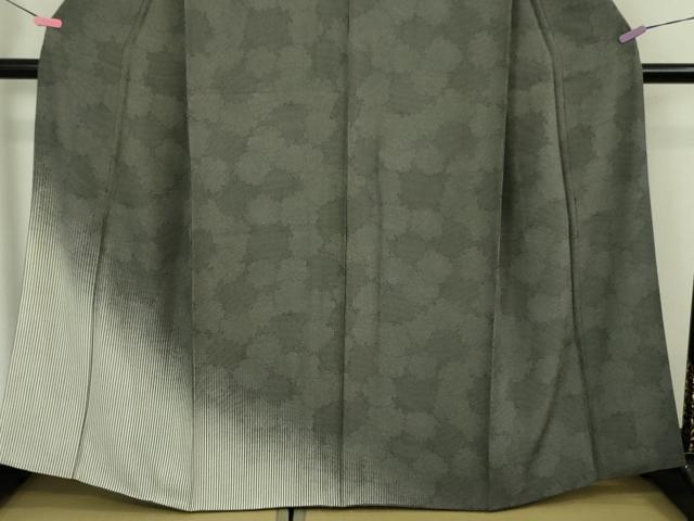 平和屋本店□極上 江戸小紋 訪問着 雪輪 縞 暈し染め 黒地 逸品