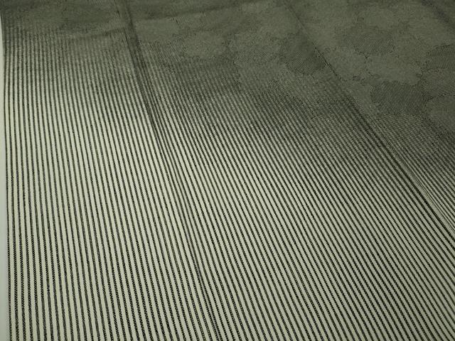 平和屋本店□極上 江戸小紋 訪問着 雪輪 縞 暈し染め 黒地 逸品