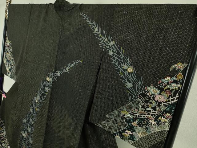 奥*美様 【逸品】スワトウ刺繍 汕頭刺繍　総刺繍 訪問着 花唐草文様 金糸 さが 奥*美様 【逸品】スワトウ刺繍 汕頭刺繍 総刺繍 訪問着 花唐草文様
