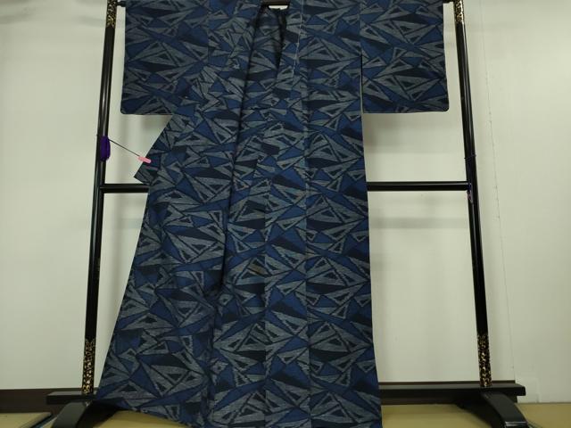 平和屋本店■極上　久留米絣　単衣　綿　野口泰光作　証紙付き　逸品　未使用　DZAA5613kh5 平和屋本店□極上 久留米絣 単衣 綿 野口泰光作 証紙付き 逸品