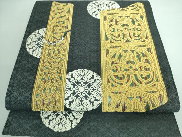 平和屋本店■極上　皇室・伊勢神宮御用　御御帯　山口美術織物　山口弘躬　太鼓柄袋帯　唐織　飛鳥玉虫厨子　逸品　DZAA5672kh5