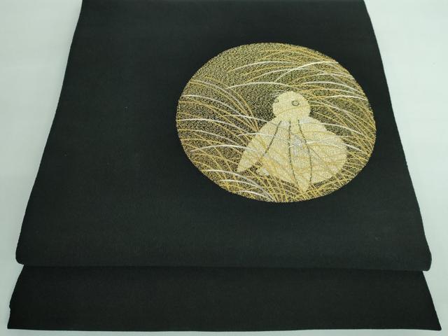 名古屋帯　黒豹　金糸　正絹　山口華楊 名古屋帯 黒豹 金糸 正絹 山口華楊 - メルカリ