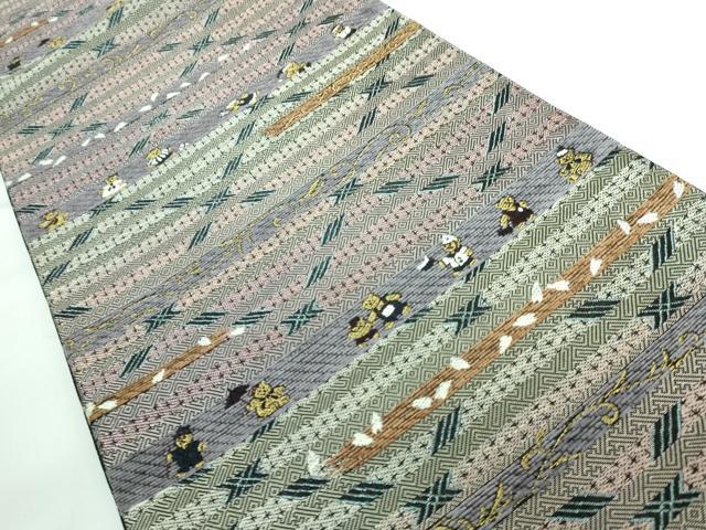 平和屋本店□極上 西陣 織の弘彩謹製 両面 六通柄袋帯