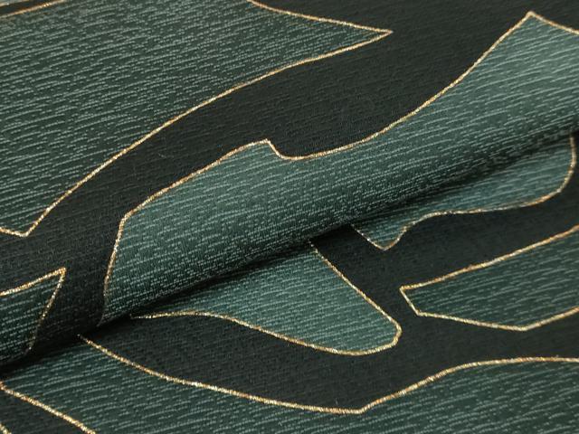 平和屋本店□極上 八寸名古屋帯 薔薇 黒地 金糸 逸品 DZAA5716kh5