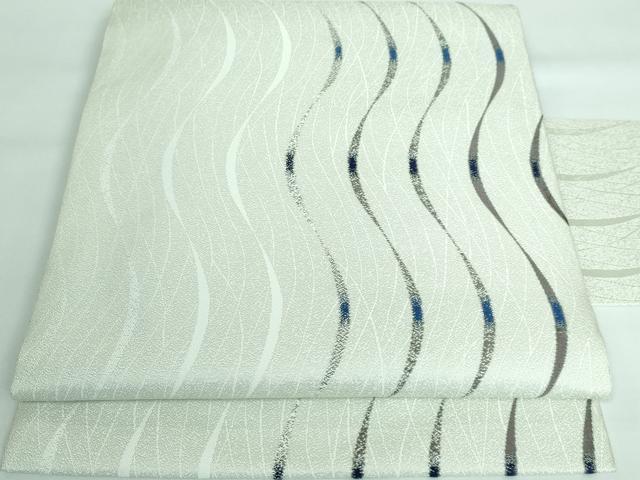 平和屋本店■極上　九寸名古屋帯　本藍　よろけ縞　逸品　DZAA5718kh5