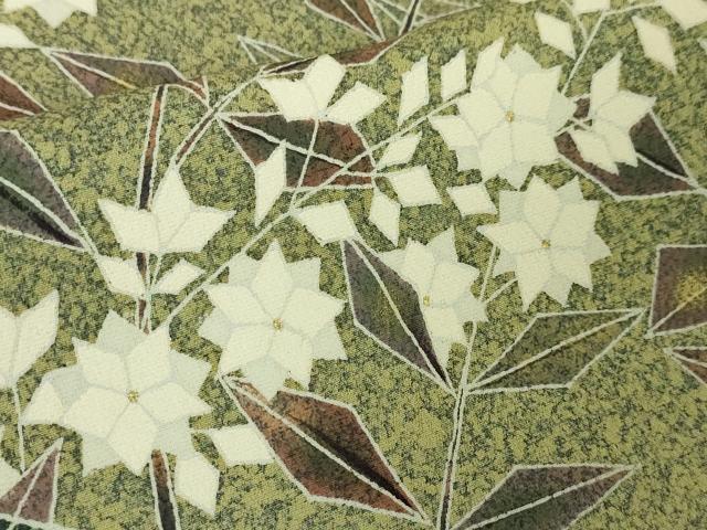 平和屋本店□極上 手描き友禅作家 寺澤森秋 訪問着 枝花文