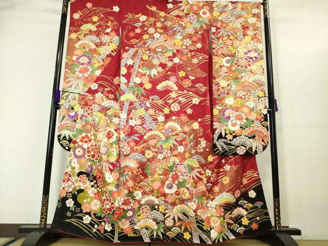 平和屋着物○上質な紬 絞り 縞 暈し染め 正絹 逸品 AAAZ0350zg